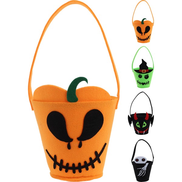 Cesta de goma eva para recoger caramelos halloween, 4 modelos variados