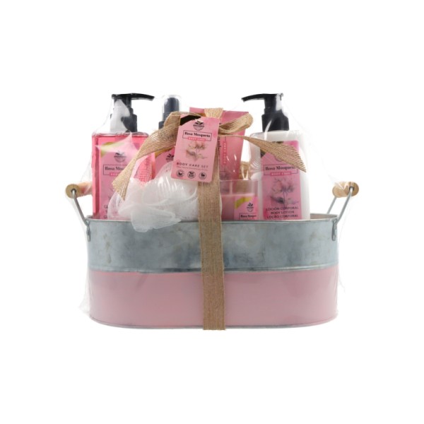 Becasan Nature Set de Baño Regalo Botanicals Rosa Mosqueta (Cesta Metálica)